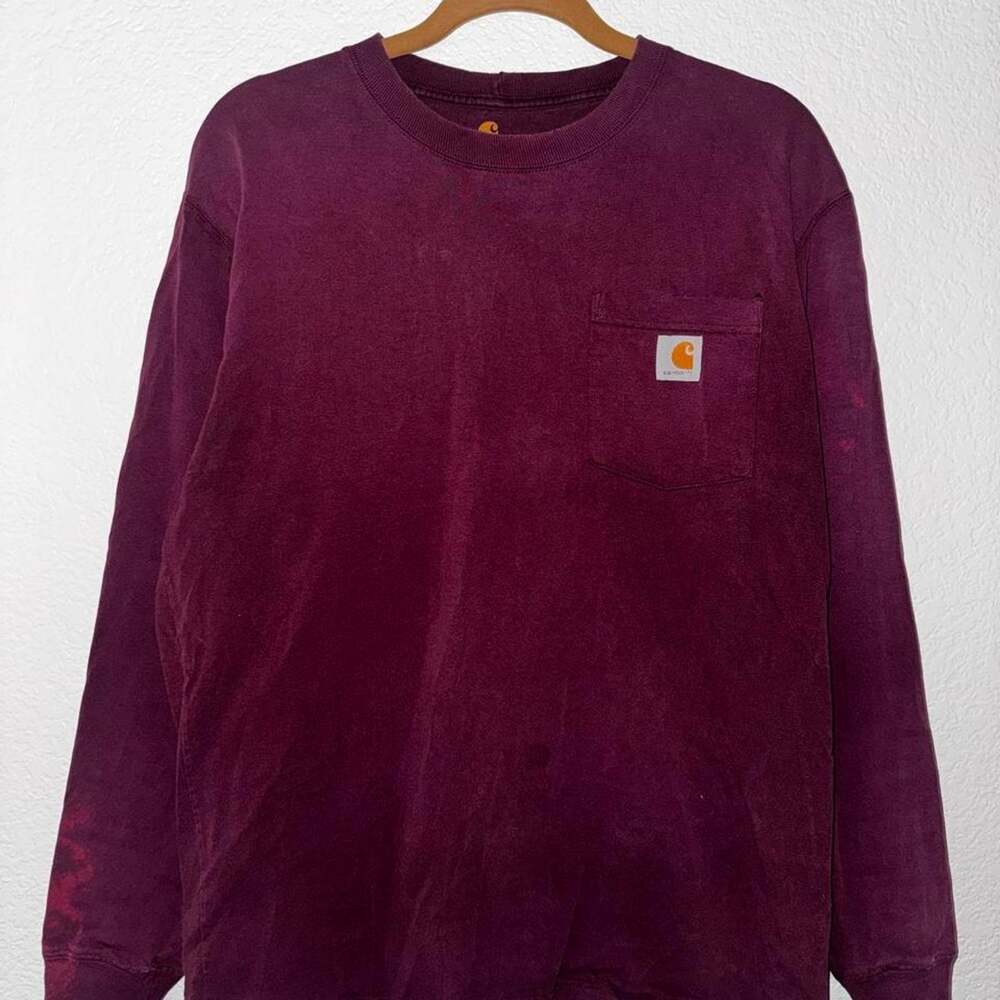 Carhartt distressed faded burgundy long